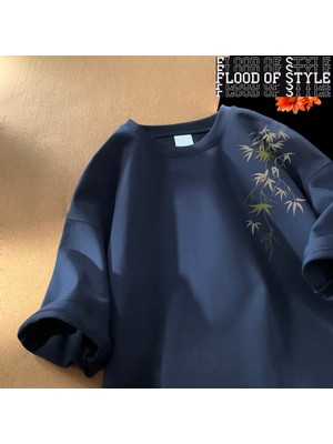 Tarz Sokak Erkek Boy T-Shirt Beyaz Pamuk T Shirt 5xl Erkekler Için Rahat Yaz Giyim Moda Yaprak Baskı Tee