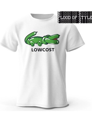 Tarz Sokak Yeşil Timsah Baskı T-Shirt Düşük Maliyetli Timsah Komik Grafik Erkek Kısa Kollu Büyük Boy Tee