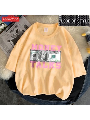 Tarz Sokak Para Bize Gücü Konuşuyor Dolar T Shirt Femme Chic S-Xxxl T-Shirt Tasarım Rahat Tee Gömlek Kıd