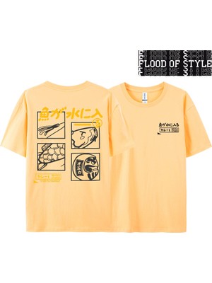 Tarz Sokak Japon Retro Moda Balık T-Shirt Erkek Kadın Kısa Kollu Boy Gevşek Bf Tarzı Çift Öğrenci Yarım