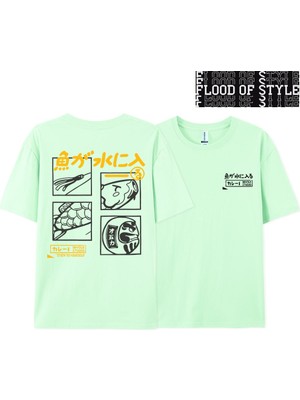 Tarz Sokak Japon Retro Moda Balık T-Shirt Erkek Kadın Kısa Kollu Boy Gevşek Bf Tarzı Çift Öğrenci Yarım
