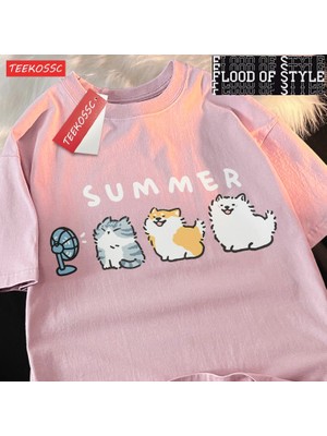 Tarz Sokak Çizgi T Chai Köpek Samo Blower Fanprinting Adam Tees Grafik Moda T Shirt Yüksek Kaliteli Günl