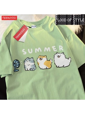 Tarz Sokak Çizgi T Chai Köpek Samo Blower Fanprinting Adam Tees Grafik Moda T Shirt Yüksek Kaliteli Günl