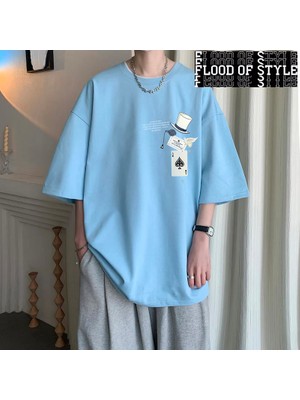 Tarz Sokak Erkek Pamuklu T-Shirt Beyaz 5xl Moda Erkek Boy T Shirt Komik Baskı Yaz Gündelik Giyim Tee Göm