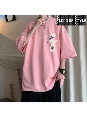 Tarz Sokak Erkek Pamuklu T-Shirt Beyaz 5xl Moda Erkek Boy T Shirt Komik Baskı Yaz Gündelik Giyim Tee Göm