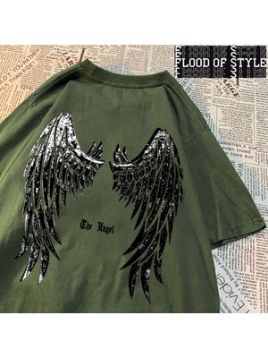 Tarz Sokak Melek Açılmamış Kanatları T-Shirt Erkekler Kadınlar Pamuklu T-Shirt Vintage Yaz Tee Elbise Ki