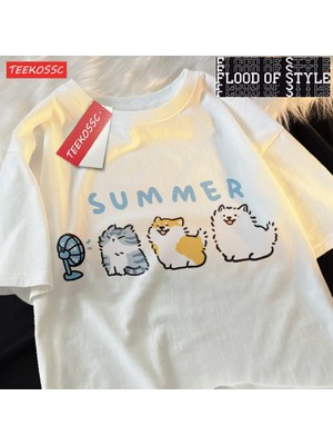 Tarz Sokak Çizgi T Chai Köpek Samo Blower Fanprinting Adam Tees Grafik Moda T Shirt Yüksek Kaliteli Günl