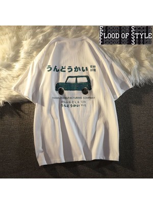Tarz Sokak 2024 Japon Moda Retro Baskı Yaz Kısa Kollu Kadın Gevşek Trendy Ins Sokak Orijinal Giysi Yumuş