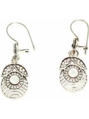 Nusret Takı 925 Ayar Gümüş Palmiye Modeli Telkari Küpe