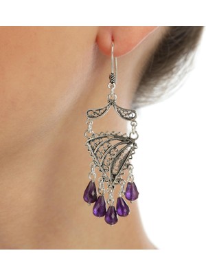 Nusret Takı 925 Ayar Gümüş Telkari Küpe