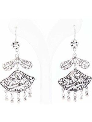 Nusret Takı 925 Ayar Gümüş UFO Modeli Telkari Küpe