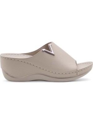 Muya Perla 31148-045 Anatomik Taban Kadın Terlik Krem 36-40