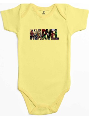 Z zepplin Marvel Heroes In Post 2 Sarı Renk Bebek Body Zıbın