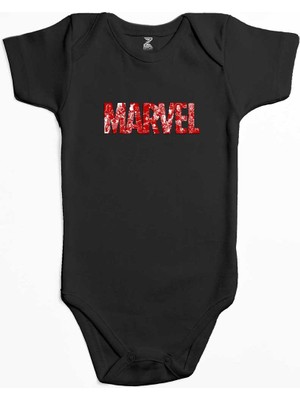 Z zepplin Marvel Heroes In Post 3 Siyah Renk Bebek Body Zıbın