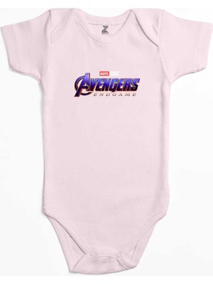 Z zepplin Avengers End Game Logo Pembe Renk Bebek Body Zıbın
