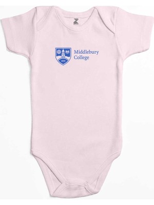 Z zepplin Middlebury College Logo Pembe Renk Bebek Body Zıbın