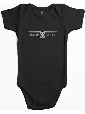Z zepplin Rammstein Double Line Siyah Renk Bebek Body Zıbın