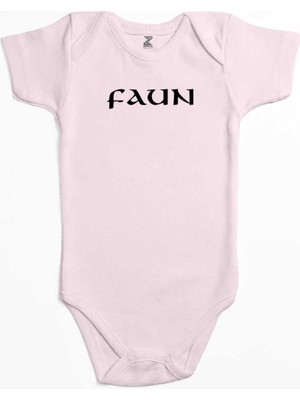 Z zepplin Faun Logo Pembe Renk Bebek Body Zıbın