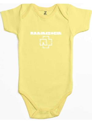 Z zepplin Rammstein Logo 2 Sarı Renk Bebek Body Zıbın