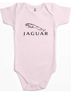 Z zepplin Jaguar Logo Pembe Renk Bebek Body Zıbın