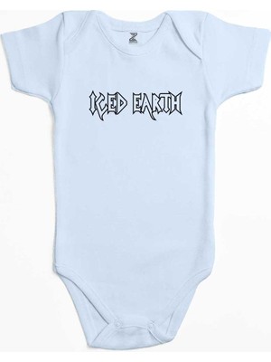 Z zepplin Iced Earth Logo 2 Mavi Renk Bebek Body Zıbın