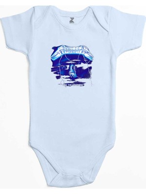 Z zepplin Metallica Ride The Lightning Mavi Renk Bebek Body Zıbın