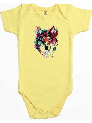 Z zepplin Wolf Color Sarı Renk Bebek Body Zıbın