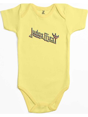 Z zepplin Judas Priest Logo 2 Sarı Renk Bebek Body Zıbın