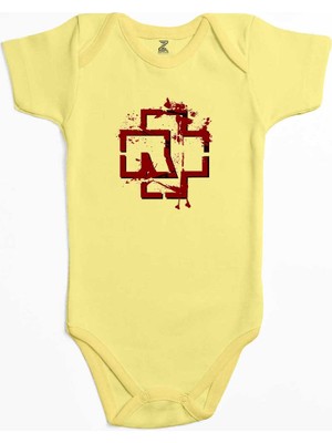 Z zepplin Rammstein Logo 4 Sarı Renk Bebek Body Zıbın