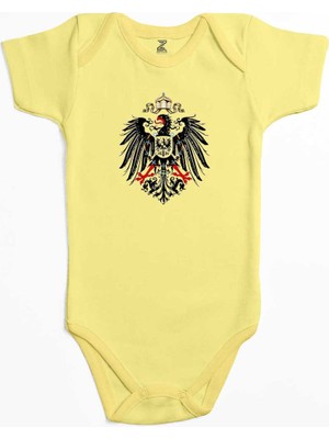 Z zepplin Hearts Of Iron 4 Imperial Coat Of Arms Of Germany Sarı Renk Bebek Body Zıbın