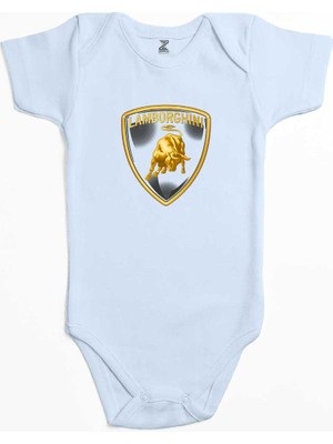Z zepplin Lamborghni Logo 2 Mavi Renk Bebek Body Zıbın