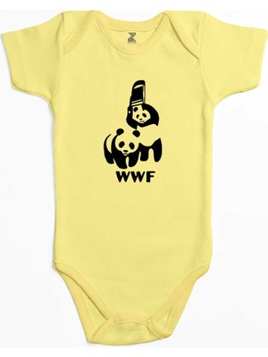 Z zepplin Ufc Wwf Panda Sarı Renk Bebek Body Zıbın