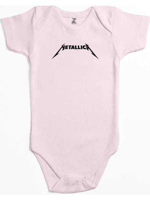 Z zepplin Metallica Classic Logo Pembe Renk Bebek Body Zıbın