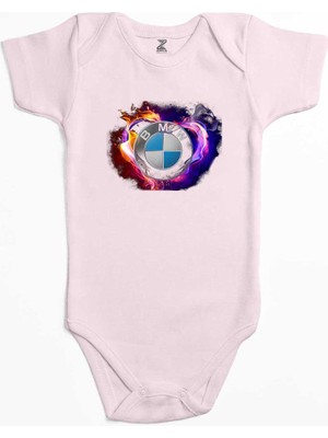 Z zepplin Bmw Heart Colorful Logo Pembe Renk Bebek Body Zıbın