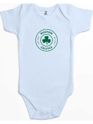 Z zepplin Boston Celtcs Logo Mavi Renk Bebek Body Zıbın