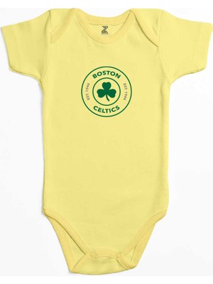 Z zepplin Boston Celtcs Logo Sarı Renk Bebek Body Zıbın