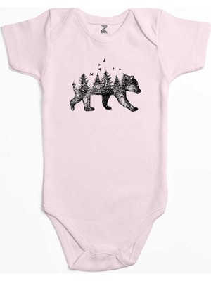Z zepplin Bear Forest Pembe Renk Bebek Body Zıbın