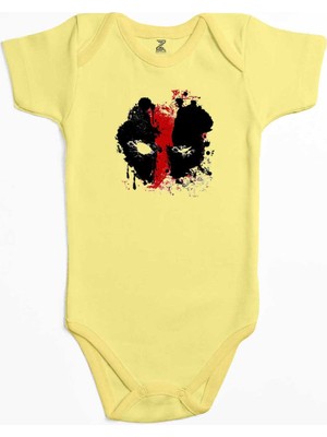Z zepplin Deadpool Boyama Sarı Renk Bebek Body Zıbın