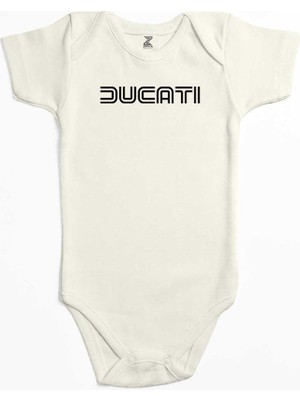Z zepplin Ducati Text Ekru Renk Bebek Body Zıbın