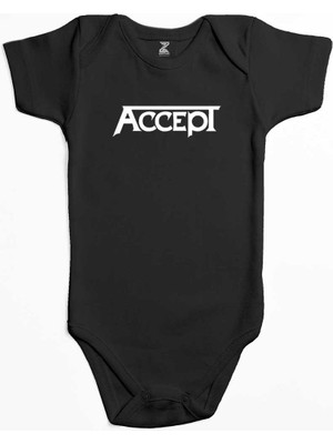 Z zepplin Accept Classic Logo Siyah Renk Bebek Body Zıbın