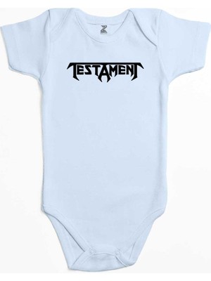 Z zepplin Testament Logo Text Mavi Renk Bebek Body Zıbın