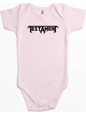 Z zepplin Testament Logo Text Pembe Renk Bebek Body Zıbın
