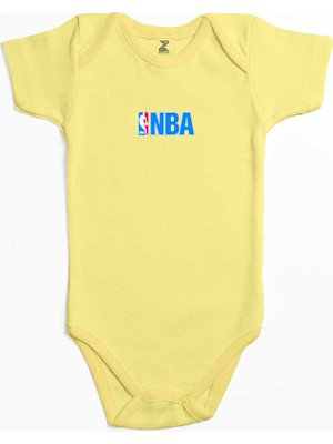 Z zepplin Basketbol Logo Sarı Renk Bebek Body Zıbın