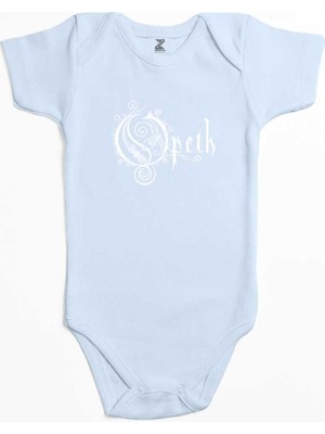 Z zepplin Opeth Logo White Mavi Renk Bebek Body Zıbın