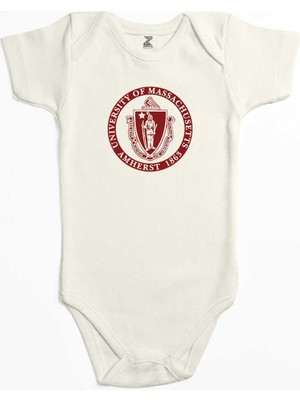 Z zepplin Massachusetts University Logo Ekru Renk Bebek Body Zıbın