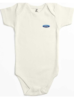 Z zepplin Ford Logo Ekru Renk Bebek Body Zıbın