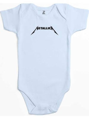 Z zepplin Metallica Classic Logo Mavi Renk Bebek Body Zıbın