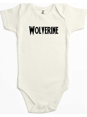 Z zepplin Wolverine Text Ekru Renk Bebek Body Zıbın