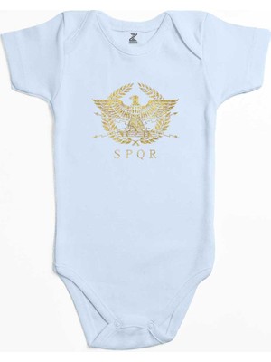 Z zepplin Roman Empire Emblem Mavi Renk Bebek Body Zıbın