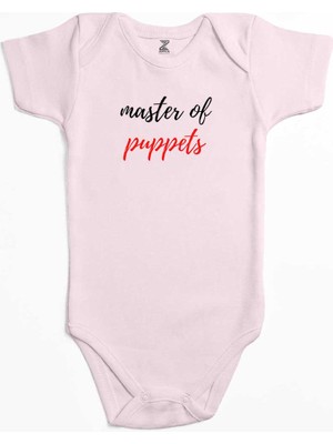 Z zepplin Metallica Master Of Puppets Text Pembe Renk Bebek Body Zıbın